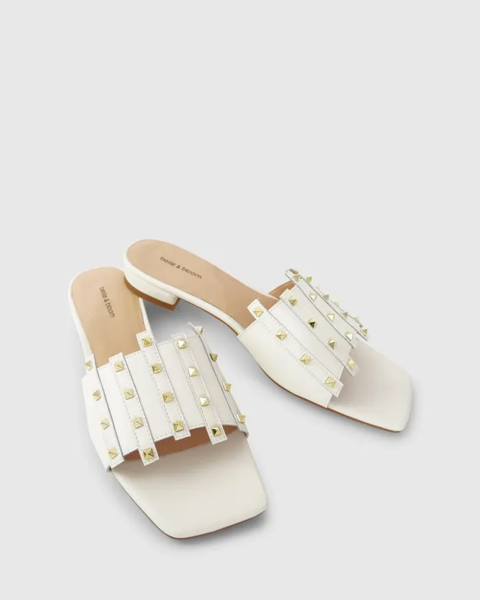 Women Shoes Belle and Bloom Until We Meet Stud Slide 8211 Cream
