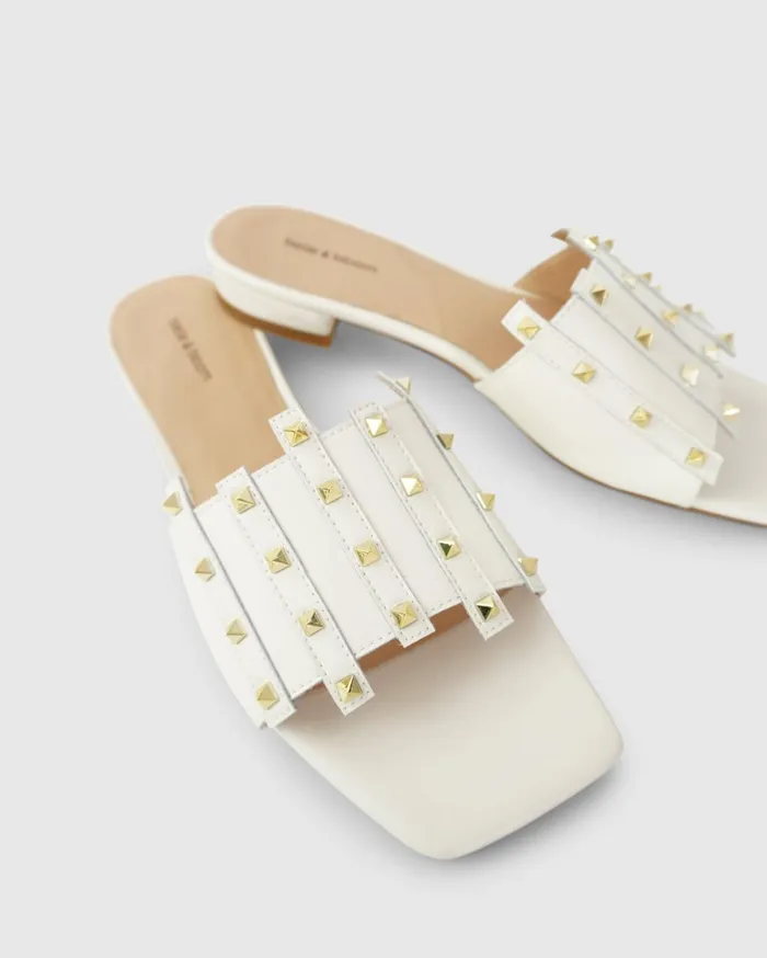 Women Shoes Belle and Bloom Until We Meet Stud Slide 8211 Cream