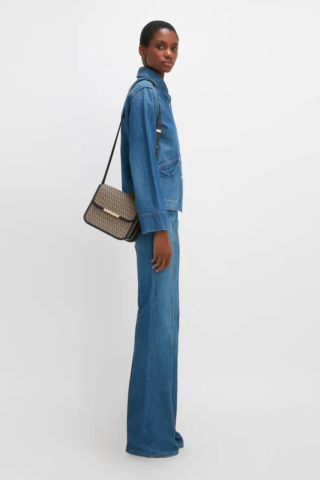 Women Shoulder Bags Victoria Beckham Chain Shoulder Bag In VB Monogram Jacquard