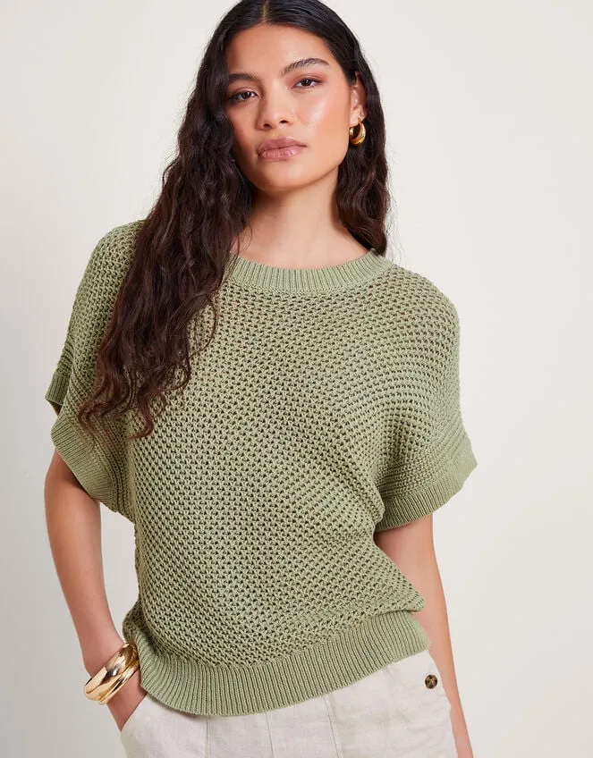 Women Sia Short Sleeve Jumper Green Monsoon Jumpers