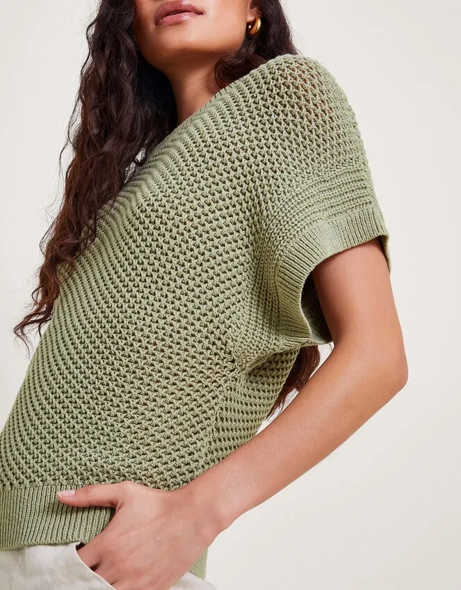 Women Sia Short Sleeve Jumper Green Monsoon Jumpers