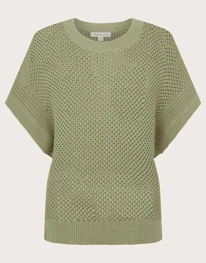 Women Sia Short Sleeve Jumper Green Monsoon Jumpers