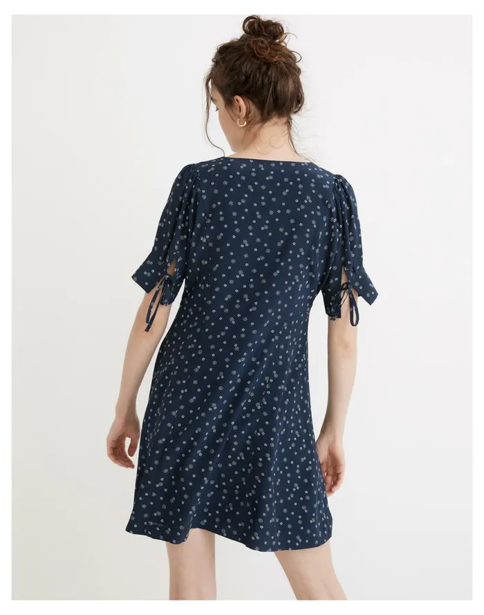 Women Silk Button Front Mini Dress In Bandana Flower Twilight Madewell Dresses Women Silk Button Front Mini Dress In Bandana Flower Twilight Madewell Dresses