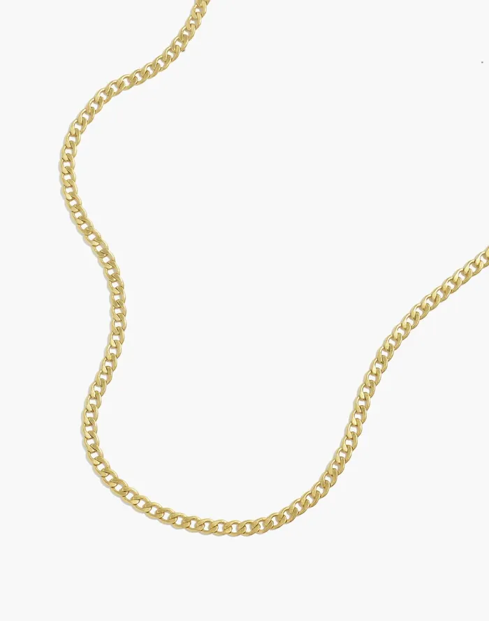 Women Skinny Curb Chain Necklace Vintage Gold Madewell Necklaces