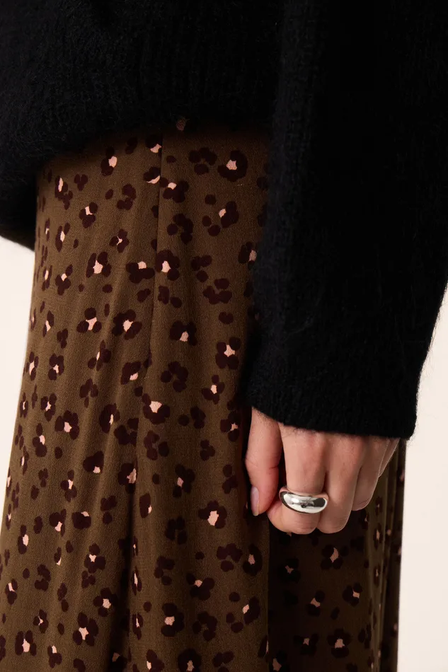 Women Skirt Solita Leo Kaki Jupe Longue Viscose Kaki Des Petits Hauts Dresses and Skirts
