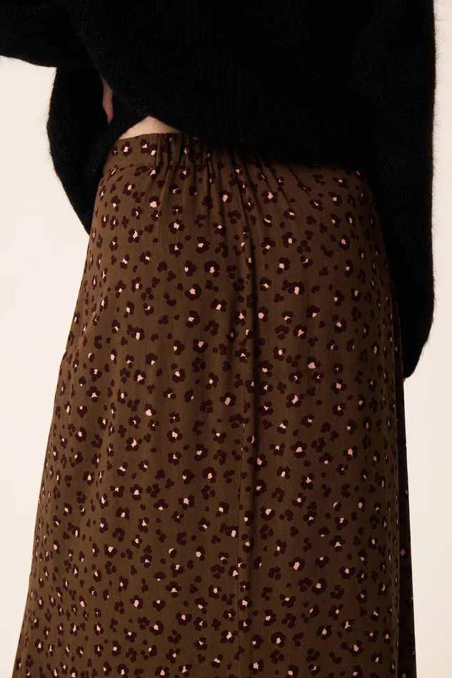 Women Skirt Solita Leo Kaki Jupe Longue Viscose Kaki Des Petits Hauts Dresses and Skirts