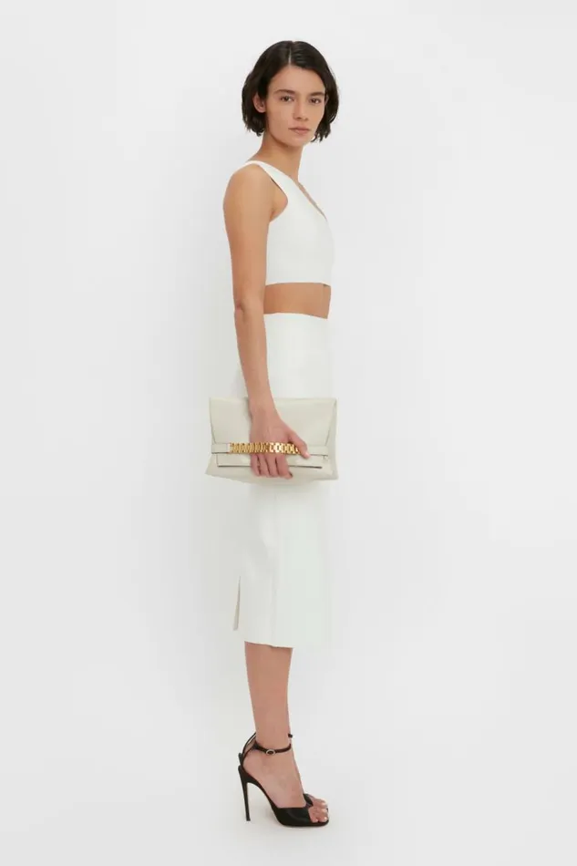 Women Skirts Victoria Beckham VB Body Fitted Midi Skirt In White