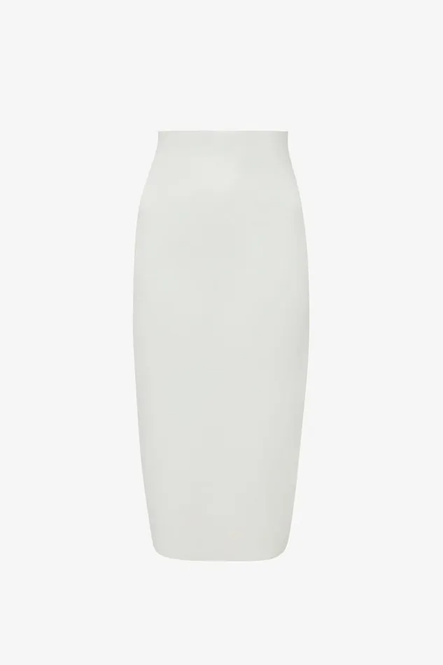 Women Skirts Victoria Beckham VB Body Fitted Midi Skirt In White