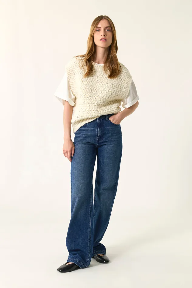 Women Sleeveless Jumper Astrid Creme Pull Laine Blanc Crme Des Petits Hauts Jumpers and Cardigans Women Sleeveless Jumper Astrid Creme Pull Laine Blanc Crme Des Petits Hauts Jumpers and Cardigans