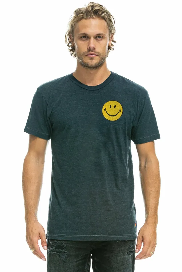 Women SMILEY CREW TEE 8211 CHARCOAL Aviator Nation UnisexTees