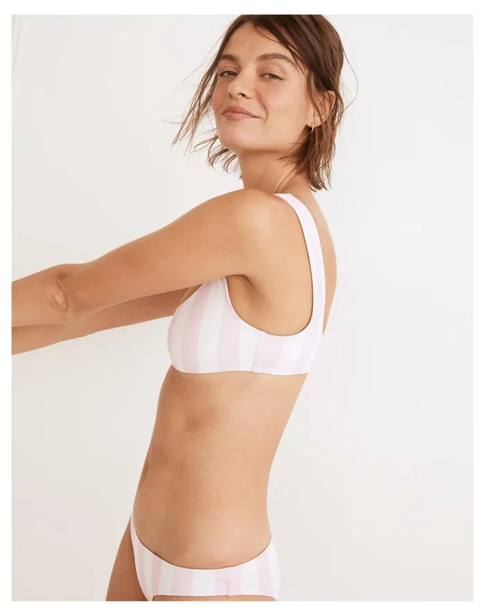 Women Solid and Striped Elle Bikini Top In Cotton Candy Stripe Cotton Candy Madewell Swim Women Solid and Striped Elle Bikini Top In Cotton Candy Stripe Cotton Candy Madewell Swim