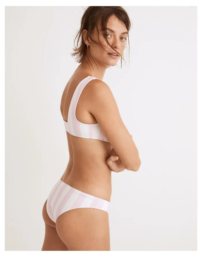 Women Solid and Striped Elle Bikini Top In Cotton Candy Stripe Cotton Candy Madewell Swim Women Solid and Striped Elle Bikini Top In Cotton Candy Stripe Cotton Candy Madewell Swim