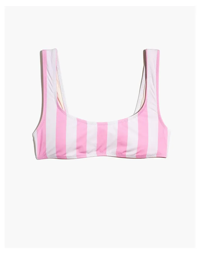 Women Solid and Striped Elle Bikini Top In Cotton Candy Stripe Cotton Candy Madewell Swim Women Solid and Striped Elle Bikini Top In Cotton Candy Stripe Cotton Candy Madewell Swim