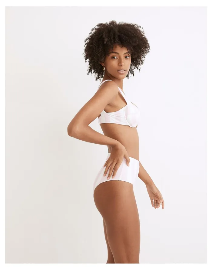 Women Solid and Striped Lilo Bikini Top In Cotton Candy Stripe Cotton Candy Madewell Swim Women Solid and Striped Lilo Bikini Top In Cotton Candy Stripe Cotton Candy Madewell Swim