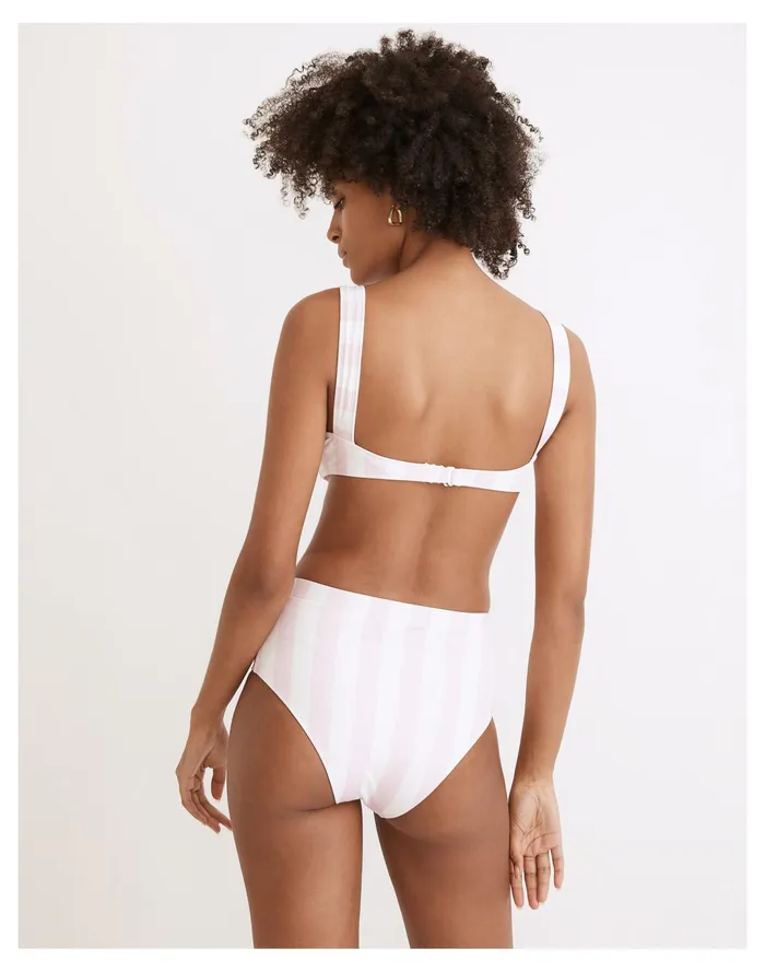 Women Solid and Striped Lilo Bikini Top In Cotton Candy Stripe Cotton Candy Madewell Swim Women Solid and Striped Lilo Bikini Top In Cotton Candy Stripe Cotton Candy Madewell Swim