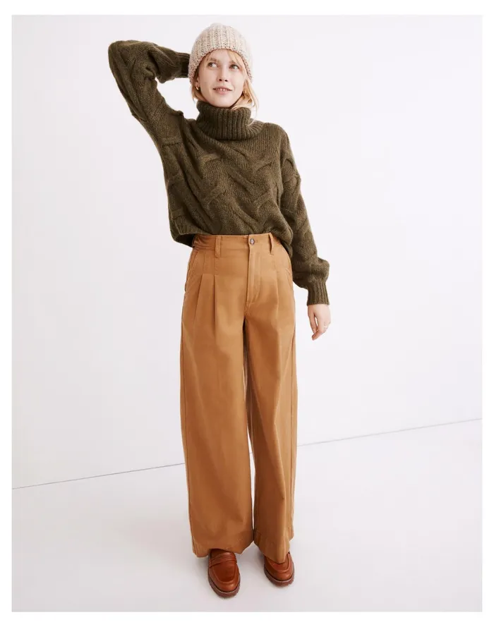 Women Somervell Modern Cable Turtleneck Sweater Heather Basil Madewell Sweaters Women Somervell Modern Cable Turtleneck Sweater Heather Basil Madewell Sweaters