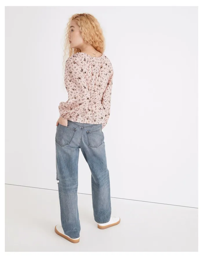 Women Sophia Top In Bouquet Floral Wisteria Dove Madewell Tops and Shirts Women Sophia Top In Bouquet Floral Wisteria Dove Madewell Tops and Shirts