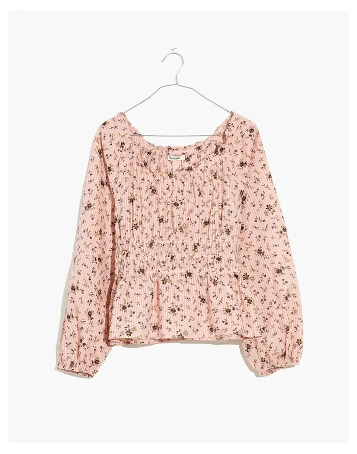 Women Sophia Top In Bouquet Floral Wisteria Dove Madewell Tops and Shirts Women Sophia Top In Bouquet Floral Wisteria Dove Madewell Tops and Shirts