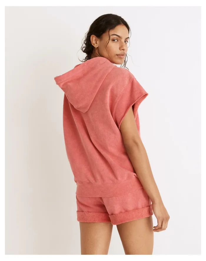 Women Splits59 French Terry Kitty Short Sleeved Hoodie Sweatshirt Washed Lychee Madewell Sweatshirts and Sweatpants Women Splits59 French Terry Kitty Short Sleeved Hoodie Sweatshirt Washed Lychee Madewell Sweatshirts and Sweatpants