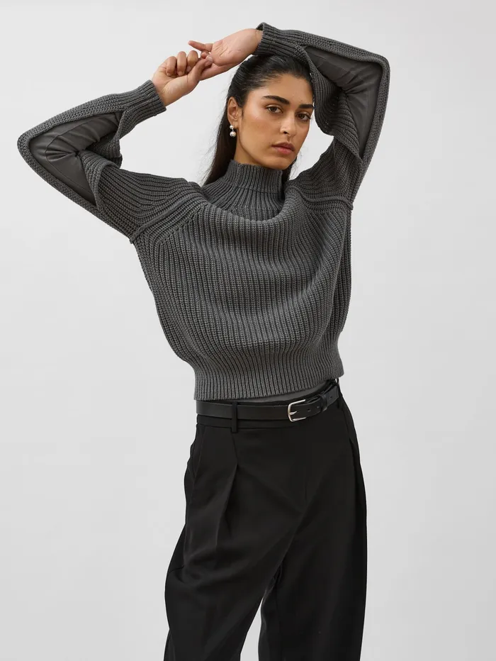 Women St Agni 8211 Split Sleeve Jumper In Grey Smoke The UNDONE Tops