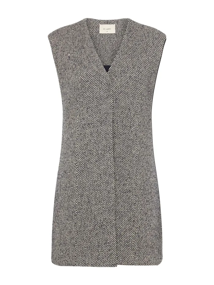 Women St Agni 8211 Twill Vest In Grey Ink Twill The UNDONE Jackets