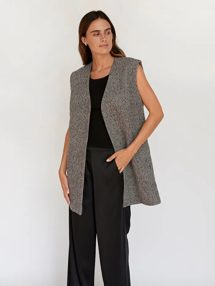 Women St Agni 8211 Twill Vest In Grey Ink Twill The UNDONE Jackets