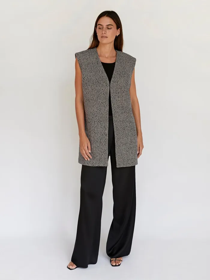 Women St Agni 8211 Twill Vest In Grey Ink Twill The UNDONE Jackets