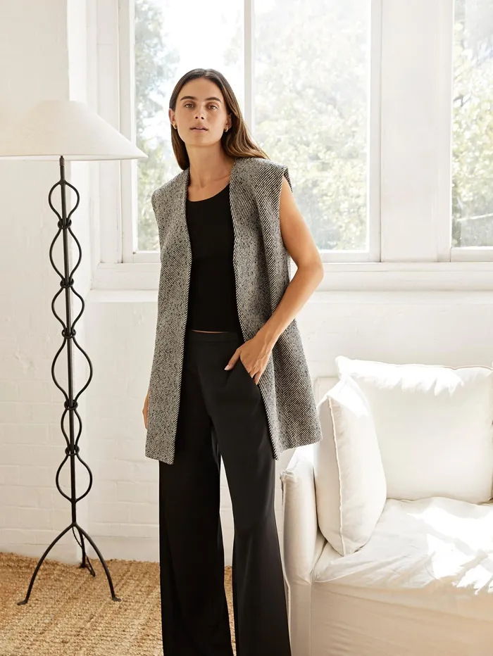 Women St Agni 8211 Twill Vest In Grey Ink Twill The UNDONE Jackets