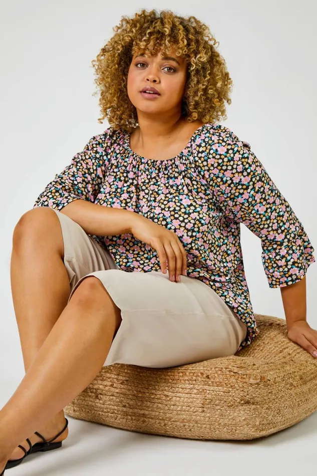Women Stone Curve Knee Length Stretch Shorts Roman Shorts