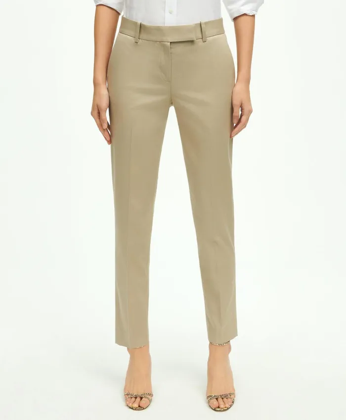 Women Stretch Cotton Advantage Chino Pants Khaki Brooks Brothers Pants and Skirts