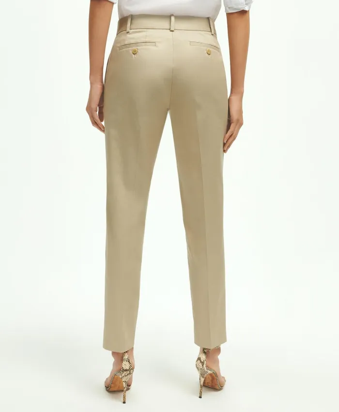 Women Stretch Cotton Advantage Chino Pants Khaki Brooks Brothers Pants and Skirts