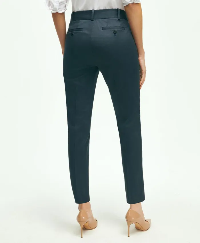 Women Stretch Cotton Advantage Chino Pants Navy Brooks Brothers Pants and Skirts
