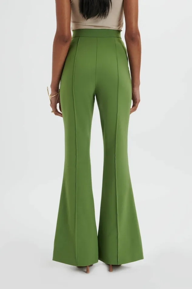 Women Suiting Lavish Alice EMELIE Fit and Flare Tailored Trouser In Green Green