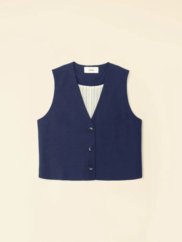 Women Sweaters and Jackets Xirena Navy Melange Vinny Vest