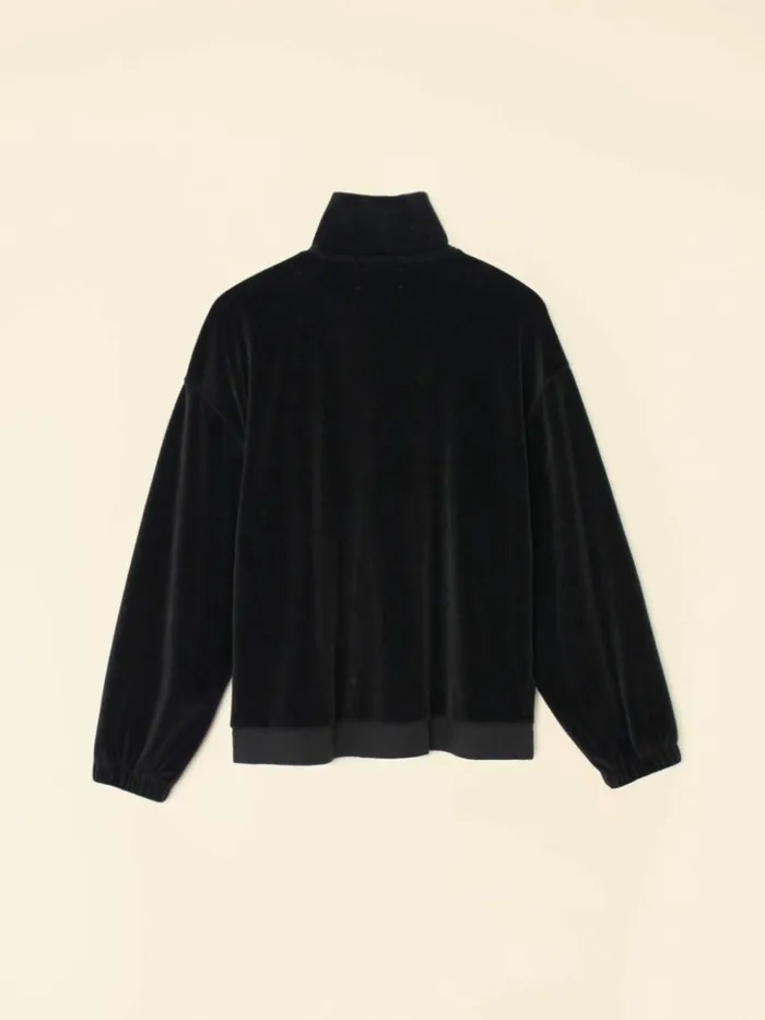 Women Sweats and Tees Xirena Black Oliver Velour Sweatshirt