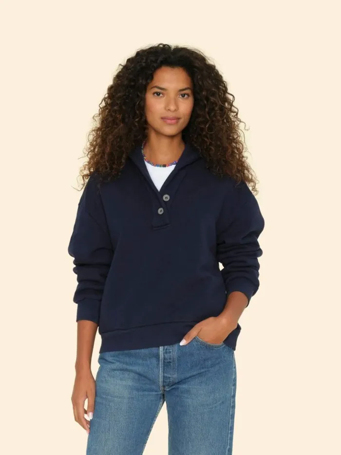 Women Sweats and Tees Xirena Navy Kass Sweatshirt