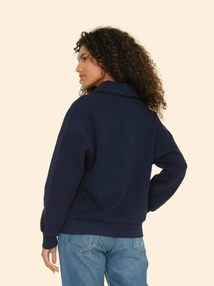 Women Sweats and Tees Xirena Navy Kass Sweatshirt