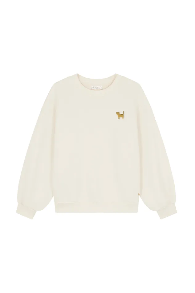 Women Sweatshirt Joeme Creme Sweat Coton Blanc Crme Des Petits Hauts TShirts and Sweatshirts