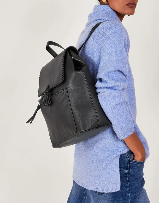 Women Tassel Backpack Black Monsoon Bags and Purses