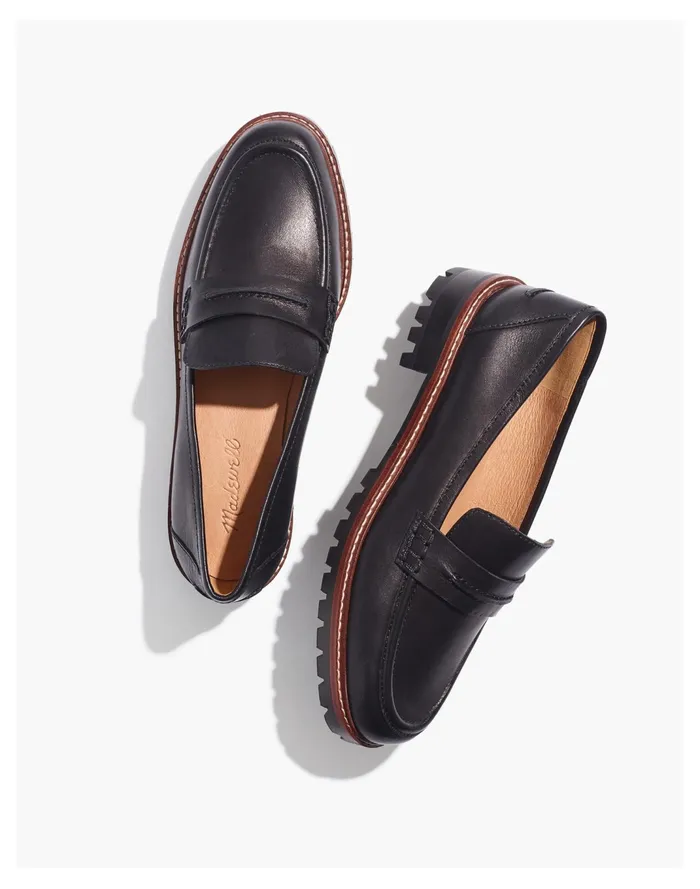 Women The Corinne Lugsole Loafer True Black Madewell Flats
