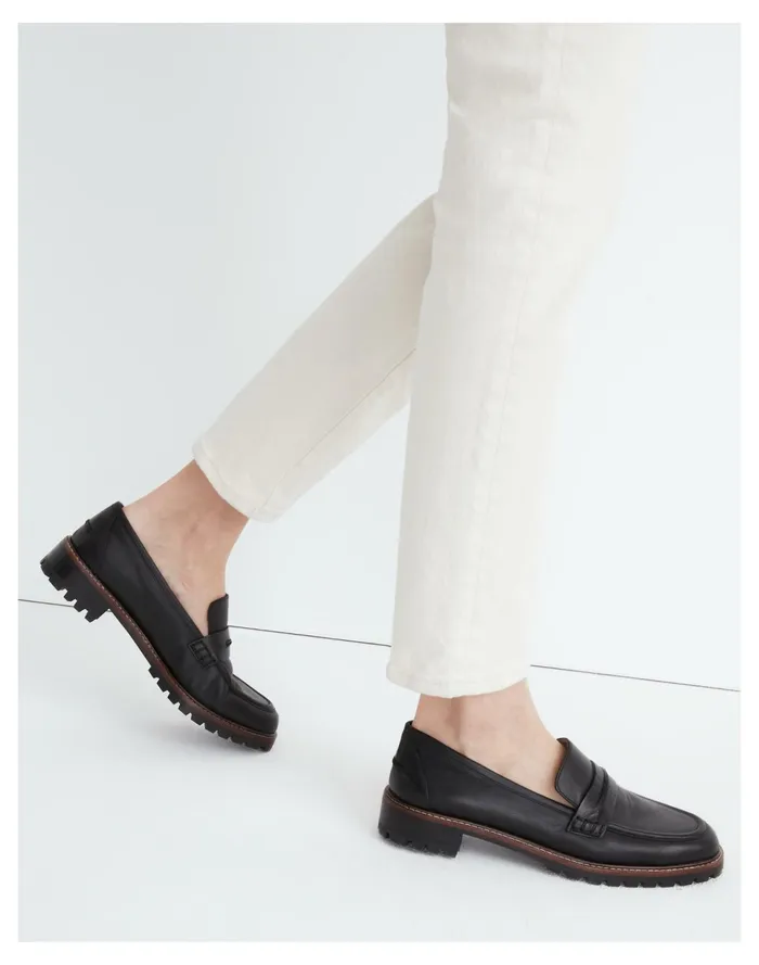 Women The Corinne Lugsole Loafer True Black Madewell Flats Women The Corinne Lugsole Loafer True Black Madewell Flats