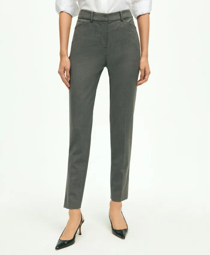 Women The Essential Brooks Brothers Stretch Wool Slim Crop Pants Dark Grey Brooks Brothers Pants and Skirts Women The Essential Brooks Brothers Stretch Wool Slim Crop Pants Dark Grey Brooks Brothers Pants and Skirts