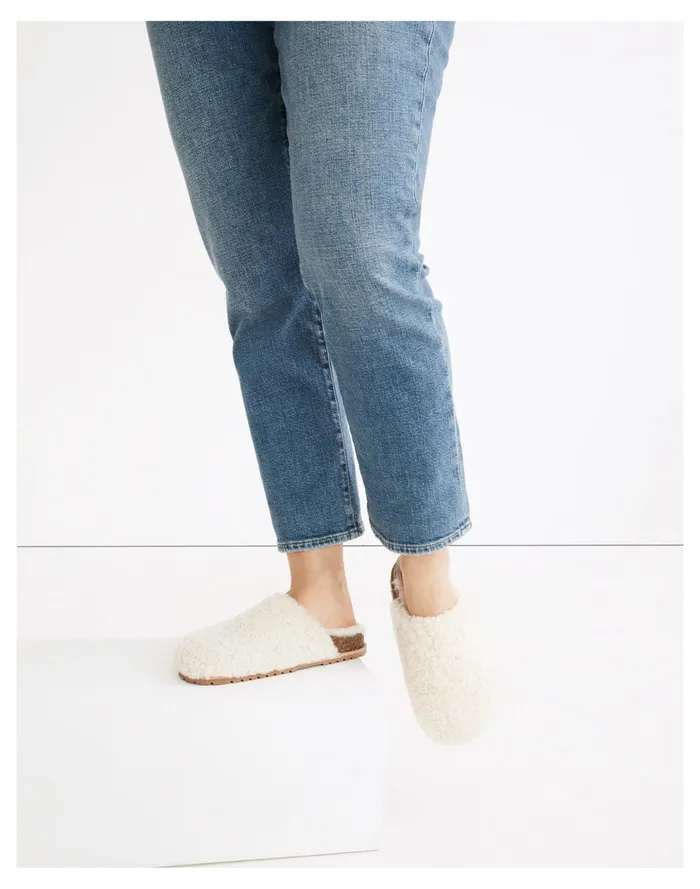 Women The Layne Clog Mule In Shearling Bone Madewell Flats Women The Layne Clog Mule In Shearling Bone Madewell Flats