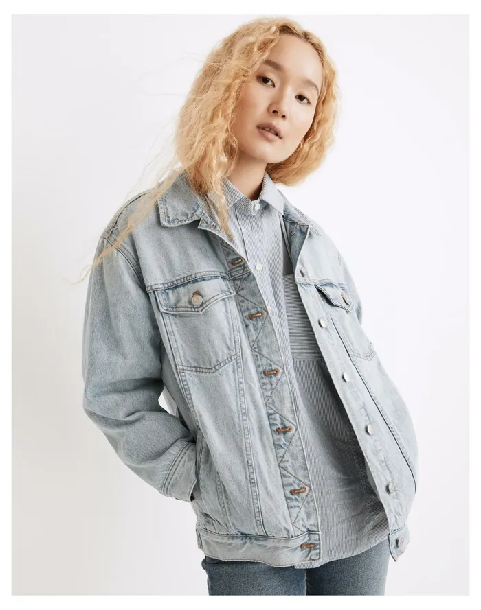 Women The Oversized Trucker Jean Jacket In Fitzgerald Wash Fitzgerald Wash Madewell Jackets Women The Oversized Trucker Jean Jacket In Fitzgerald Wash Fitzgerald Wash Madewell Jackets