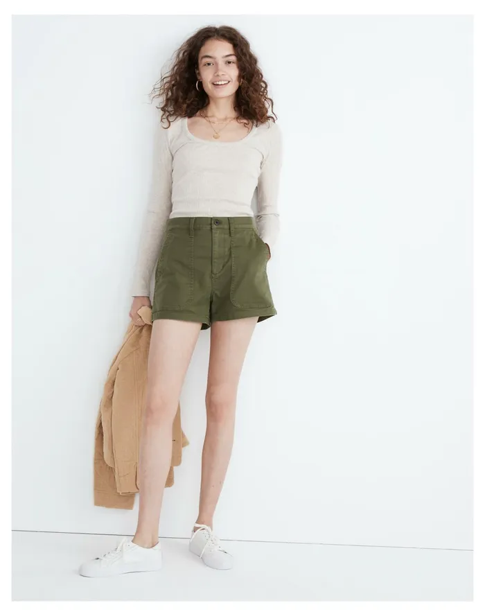 Women The Perfect Vintage Military Short Palm Tree Madewell Shorts