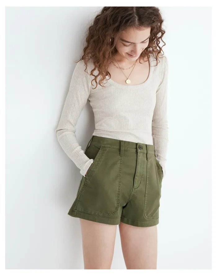 Women The Perfect Vintage Military Short Palm Tree Madewell Shorts Women The Perfect Vintage Military Short Palm Tree Madewell Shorts