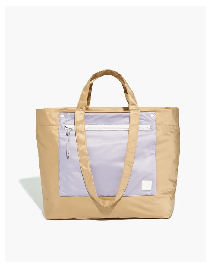 Women The Resourced Tote Bag In Colorblock Earthen Sand Multi Madewell Luggage and Travel