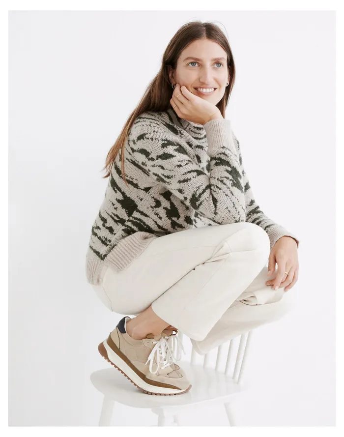 Women Thornton Mockneck Pullover Sweater Heather Barley Madewell Sweaters Women Thornton Mockneck Pullover Sweater Heather Barley Madewell Sweaters