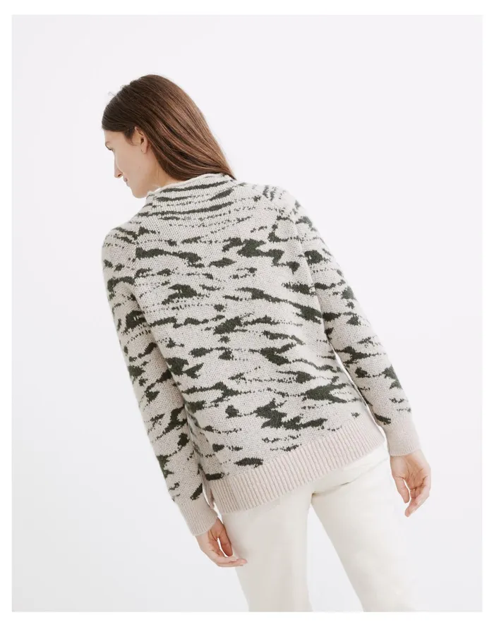 Women Thornton Mockneck Pullover Sweater Heather Barley Madewell Sweaters Women Thornton Mockneck Pullover Sweater Heather Barley Madewell Sweaters