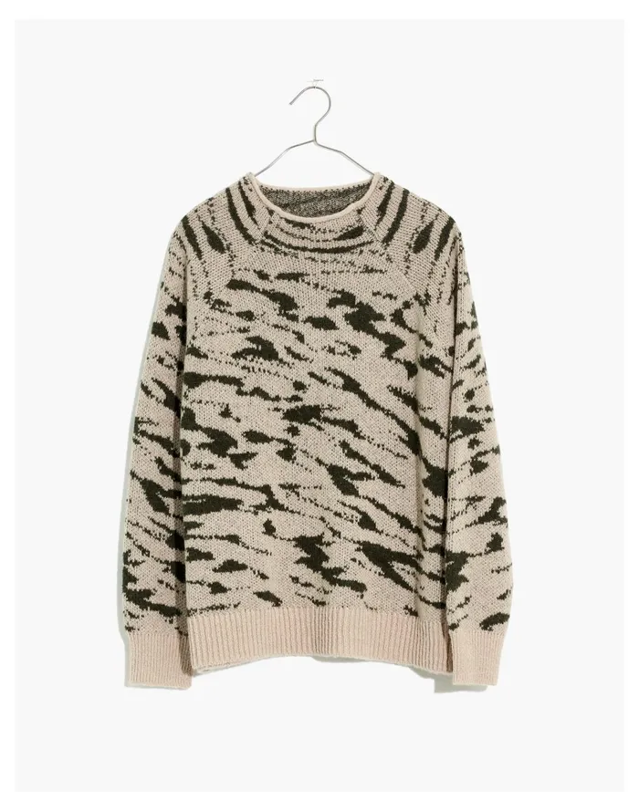 Women Thornton Mockneck Pullover Sweater Heather Barley Madewell Sweaters Women Thornton Mockneck Pullover Sweater Heather Barley Madewell Sweaters